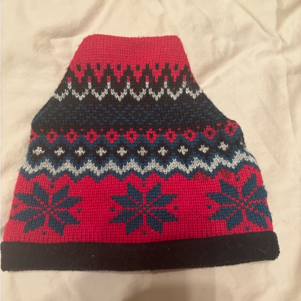 Vintage Eddie Bauer Red and Blue 100% wool cap Made in USA
